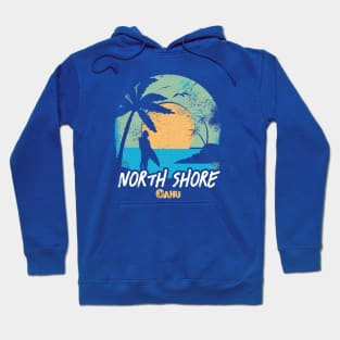 Retro Sunset North Shore Oahu Hawaii Surfing // Retro Surfer Beach Hoodie